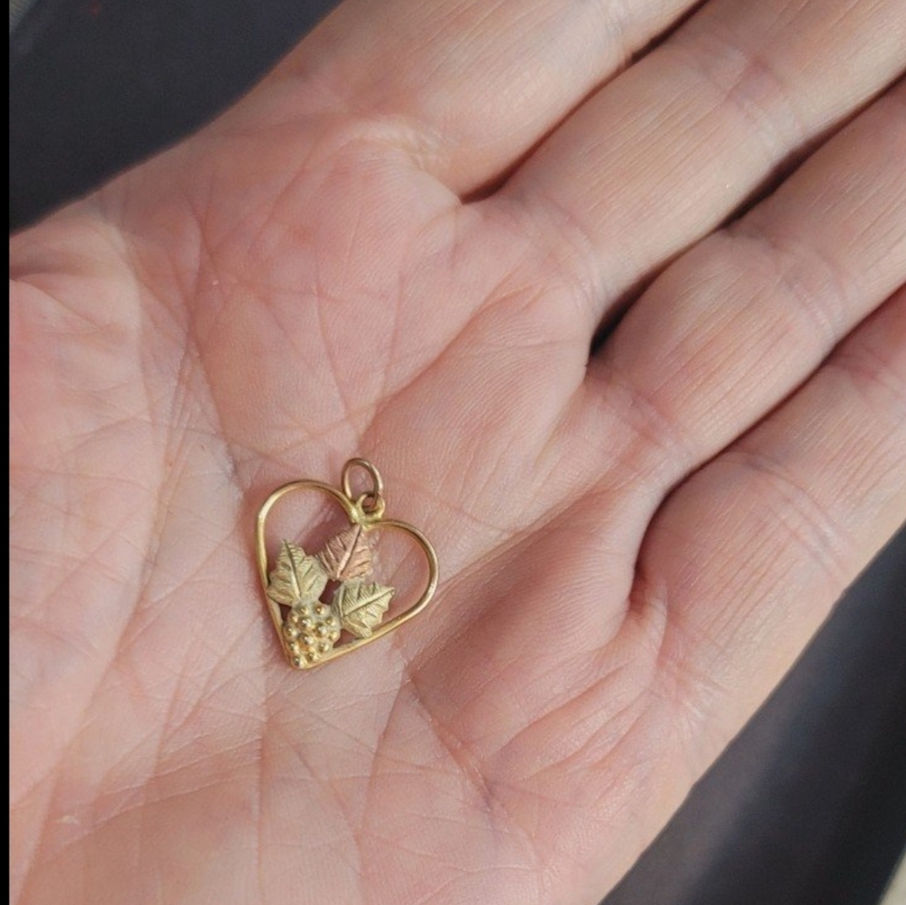 N217  10k tri-Color Black Hills Gold Pendant Charm.Chain not included.